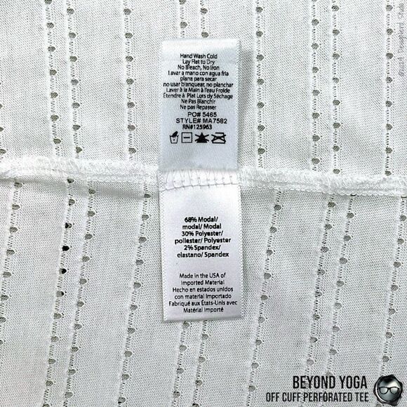BEYOND YOGA OFF CUFF PERFORATED SHORT SLEEVE POCKET TEE SHIRT IN WHITE SIZE XS - Picture 8 of 11